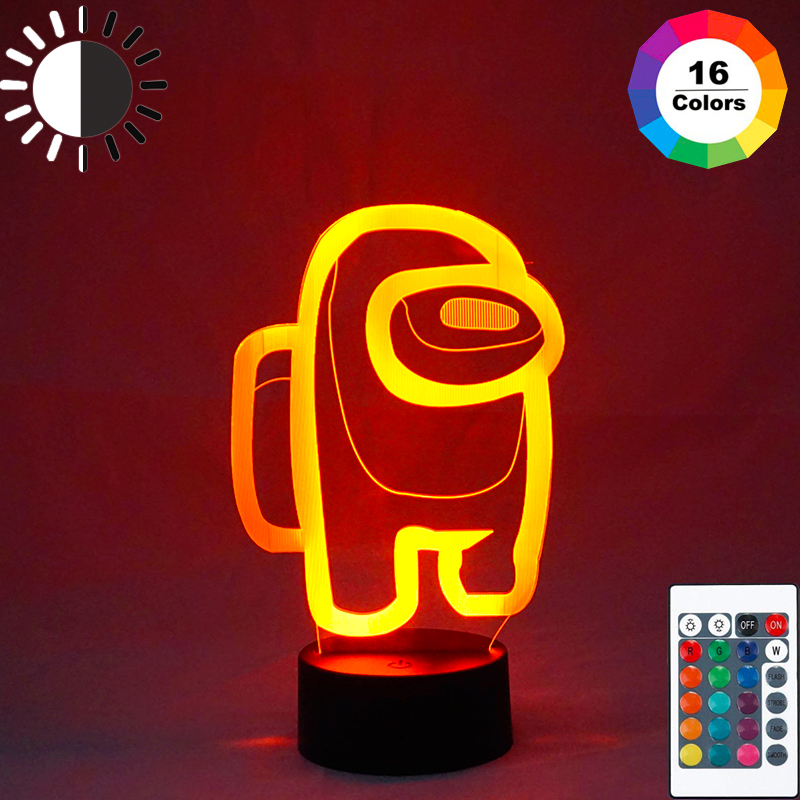 Among us Night Light Game lamp 16 Colors 3D Home Table Decor Atmosphere Bedside 