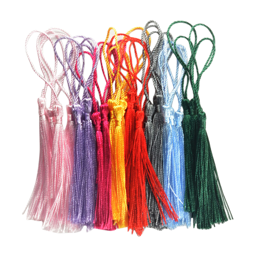 50-200Pcs Color Tassel Fringe Pendant DIY Party Hanging Ring Cords Tassel  Trim Garments Curtains Jewelry Decor Tassels (Color : Red Tassels Fringe