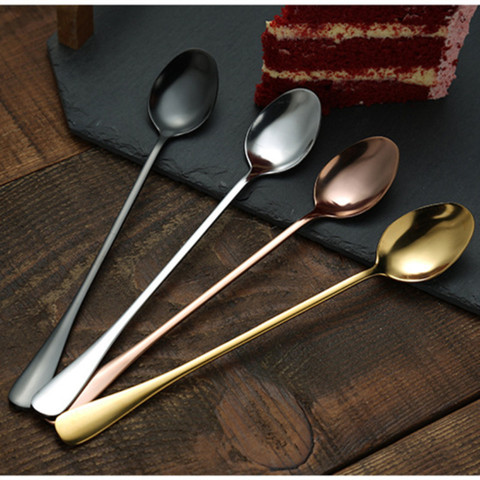 1pcs long handle Spoon Stainless steel colorful ice Spoons creative Dessert ice cream scoop coffee stiring spoon Gift Flatware ► Photo 1/6
