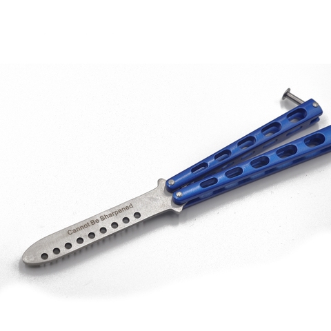 butterfly  Knife butterfly trainer balisong butterfly knife training tool folding knife not sharp fade blue color ► Photo 1/6