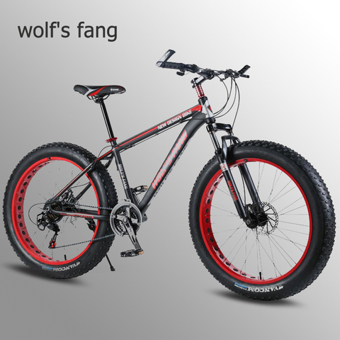 Wolf's fang Bicycle Fat Bike Aluminum alloy Folding mountain bike 21 Speed Snow Bicycles Fat Tire Snow Bikes 26 inch road bike ► Photo 1/1