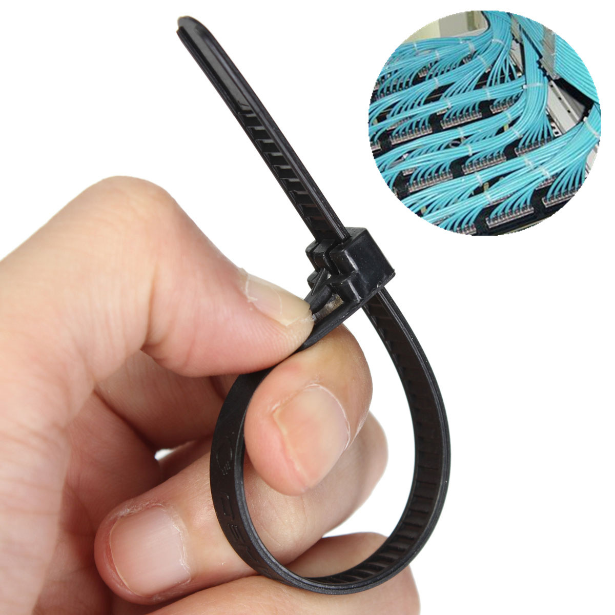 200x 8" Releasable Reusable Cable Tie Zip Wraps Ratchet Ties Wire 