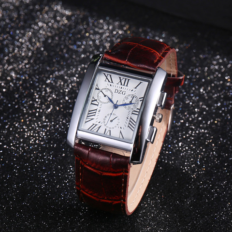 tendencia de mujer 2022 Fashion Brand Watches Female Ladies Quartz New Watches Women Square Wrist Watches Leather Clock ► Photo 1/6