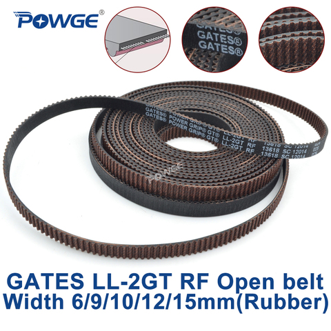 POWGE GATES GT2 LL-2GT RF 2GT Open Synchronous Timing belt width 6/9/10/12mm Rubber Low dust low vibration VORON 3D printer ► Photo 1/6
