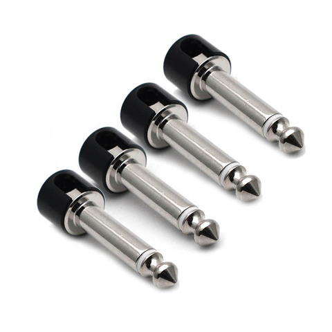 4Pcs DIY Strait Audio Solderless 6.35 Mono Plug Solder Free Plug guitar Pedal connector Chrome black ► Photo 1/6