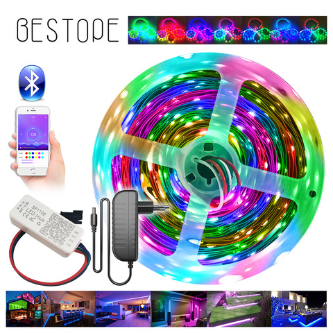 Bluetooth WS2811 RGB Led Strip Light 5050 SMD Addressable External 1 IC Control 3 Leds Bright Normal Led Lights DC12V Full Set ► Photo 1/6