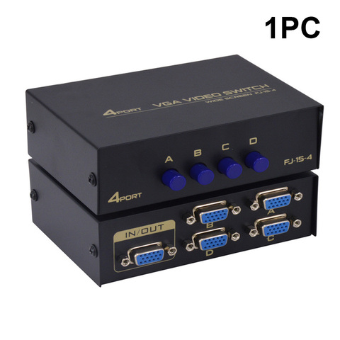 4 Ports Plug And Play Displayport USB 2.0 Stable KVM Switch VGA TV Projector Metal Hub Sharing Selector Accessories For Computer ► Photo 1/6