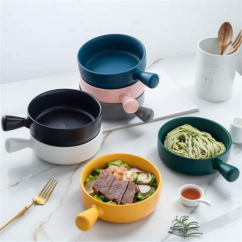 Ceramic Japanese Style Kitchen Noodle Rice Salad Dish Bowl 4 Style Available