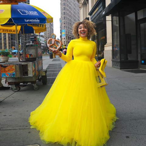 2022 Candy Color Yellow Long Wedding Tulle Skirts For Bridal Pretty Black Women Tulle Skirt Photography Faldas Mujer Saias ► Photo 1/6