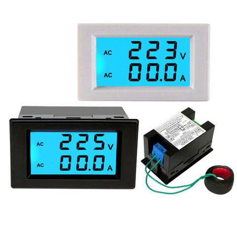 AC 80-450V 0-200A Digital Voltmeter Ammeter Dual Display Voltage Detector Current Meter Panel Amp Volt Gauge 0.28