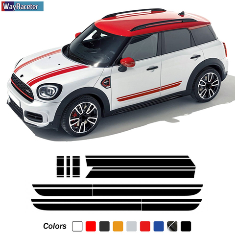 Car Door Side Stripes Sticker Hood Engine Cover Bonnet Band Roof Rear Body Kit Decal For MINI Countryman F60 Cooper Accessories ► Photo 1/6