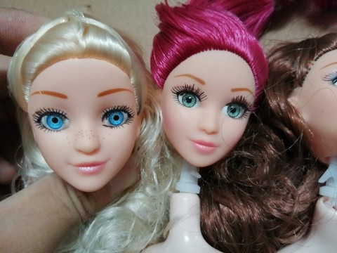 new brand   speical offer mc2 head barbi glass eyes long hair doll accessories ► Photo 1/4