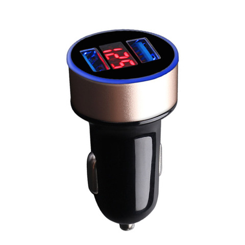 Car Charger 5V 3.1A Quick Charge Dual USB Port LED Display Cigarette Lighter Phone Adapter ► Photo 1/6