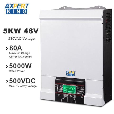 Wifi 5000W Solar Inverter 500Vdc 80A MPPT 48V 220V Off Grid Inverter 5Kva Pure Sine Wave Inverter 60A Battery Charger ► Photo 1/6
