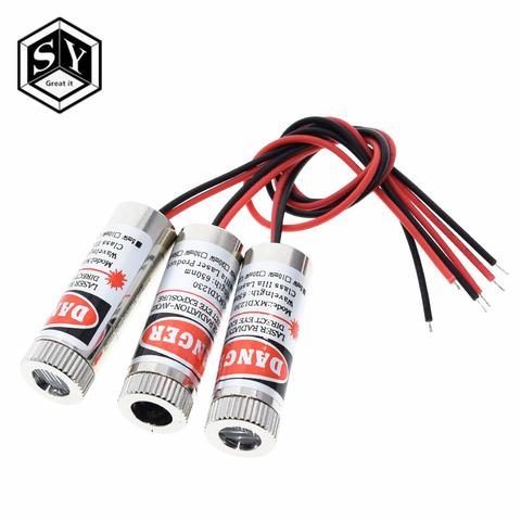 Hot Sale 650nm 5mW Red Point / Line / Cross Laser Module Head Glass Lens Focusable Industrial Class ► Photo 1/6