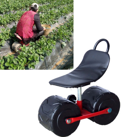 25%,Firm iron Garden cart tool Planting pickingstool Comfortable PU sponge seat Pad Moving work chair with wheelsGarden Supplies ► Photo 1/6