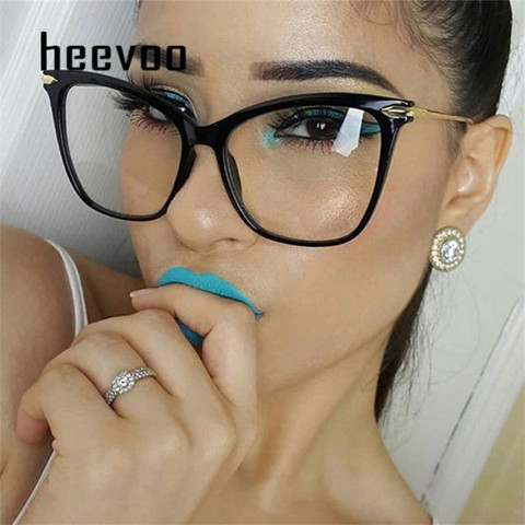 Ladies Cat Glasses Frames Women Sexy Oversized Metal Frame Brand Designer Optical Glasses Fashion Computer Office Glasses ► Photo 1/6