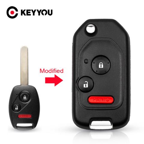 KEYYOU New Modified Car Key For Honda Accord Civic CRV Pilot 2007 2008 2009 2010 2011 2012 2013 Remote 2/3/4 Button Flip Folding ► Photo 1/6