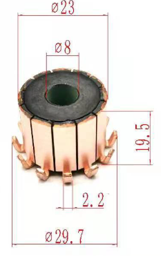 8*23*19.5mm 12P Teeth Copper Hook Type Electrical Motor Commutator CHY-1518-12 1PC ► Photo 1/1