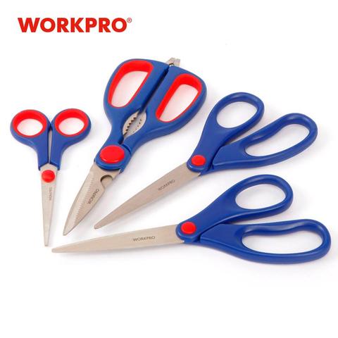 WORKPRO Paper Scissors, 4-piece Home Scissors Set Multipurpose for DIY Craft Paper-cutting ► Photo 1/3