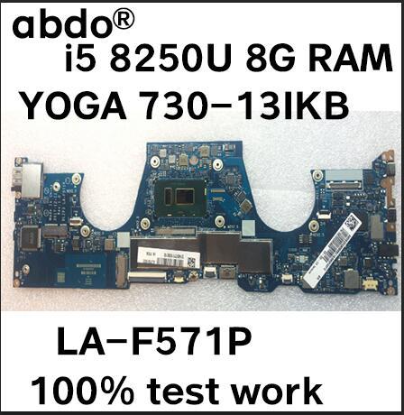 abdo DLZP3 LA-F571P for Lenovo YOGA 730-13IKB notebook motherboard CPU i5 8250U 8G RAM 100% test work ► Photo 1/4