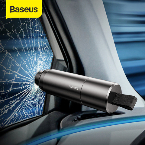 Baseus Mini Car Window Glass Breaker Seat Belt Cutter Safety Hammer Life-Saving Escape Hammer Cutting Knife Interior Accessories ► Photo 1/6