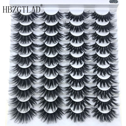 HBZGTLAD 20 pairs natural false eyelashes fake lashes long makeup 3d mink eyelashes eyelash extension mink eyelashes for beauty ► Photo 1/6
