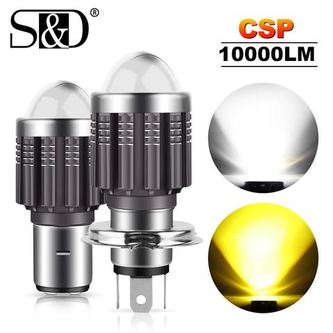 10000Lm H4 LED Moto H6 BA20D LED Motorcycle Headlight Bulbs CSP Lens White Yellow Hi Lo Lamp Scooter Accessories Fog Lights 12V ► Photo 1/6