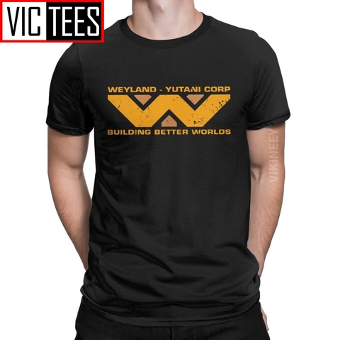 Men's T-Shirt Alien Building Better Worlds Weyland Yutani Corp Casual Pure Cotton Scifi Tshirt Clothes ► Photo 1/6