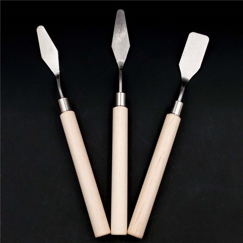 3pcs Professional Stainless Steel Artist Painting Palette Knife Kit Spatula Paint Art Craft Clay Tools ► Photo 1/6