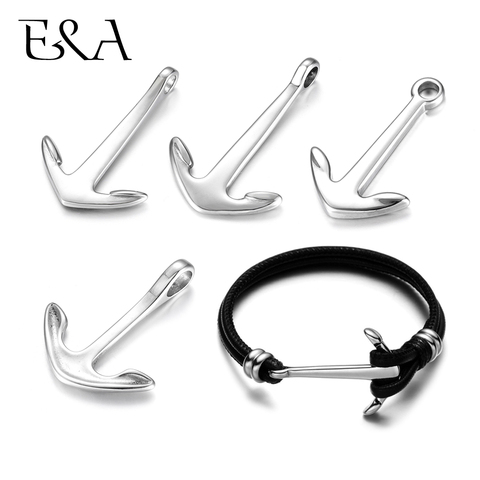 2pcs Stainless Steel Anchor Hooks Clasps Accessories for Milan Rope Leather Bracelet Jewelry Making Necklace Pendant Findings ► Photo 1/6