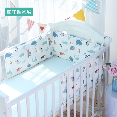 Crown Pattern 180*30 cm Crib Bumpers U/L Shape Baby Bedding Set Cot Around Protector Newborns Bed Head Protect Cushion One Piece ► Photo 1/6