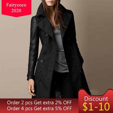 Women Trench Coat Double-breasted Lapel Jacket Fashion Commuter European Style Street Style Cool Outwear Autumn Winter 2022 New ► Photo 1/6