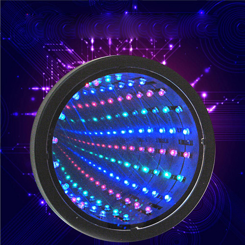 LED Mirror Tunnel Light Round Infinity Tunnel Lamp Novelty Wall Hanging Sign Light Home Decoration 3D Tunnel Mirror Light ► Photo 1/4
