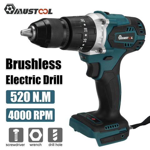 MUSTOOT 18V 3 in 1 Brushless Electric Cordless Impact Drill Hammer 13mm 20+3 Torque Electric Screwdriver For Makita Battery ► Photo 1/6