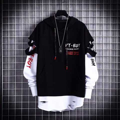 Men's Hoodies Male Casual Sweatshirts Men Red Black White Color Sweatshirt Tops Hot 2022 Spring Autumn Fashion ► Photo 1/6