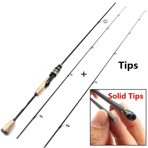 1.68M  ul power wooden handle lure rod Ultra light Spinning fishing rod 2-6g Lure Weight 2 tips Slow speed fishing pole ► Photo 1/6