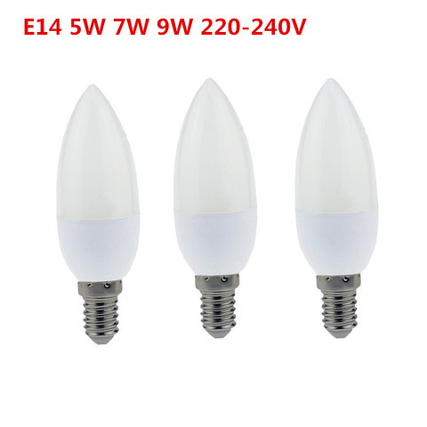 E14 led candle light for home deco 220-240V 5w / 7w / 9w energy saving lamp chandelier lights candle lamp ► Photo 1/6