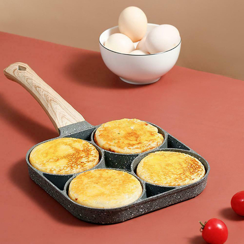 Non Stick Pancake Frying Pan 4 Hole Omelette Pan Breakfast