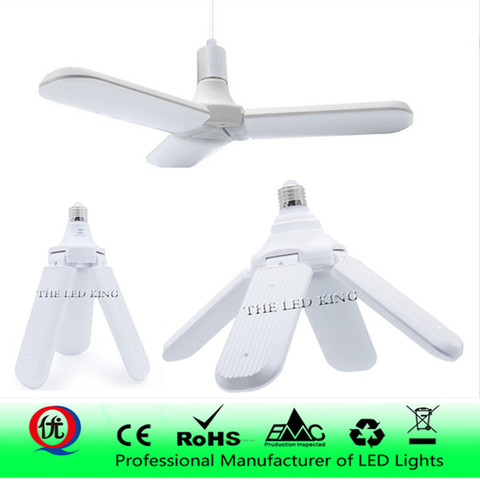 45W E27 LED Bulb 96-265V Super Bright Foldable Fan Blade Angle Adjustable Ceiling Lamp Home Energy Saving Lights LED Lamp ► Photo 1/6