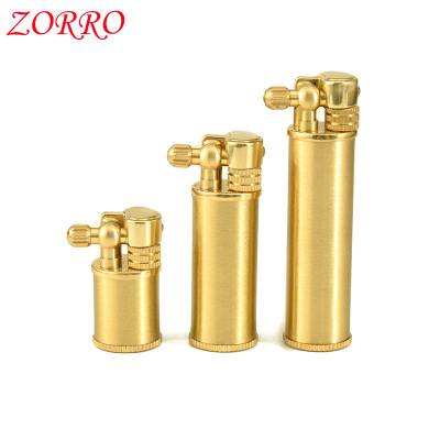 ZORRO mini gasoline lighter cylinder brass grinding wheel portable oil lighter 35*17mm ► Photo 1/5
