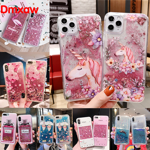 For Huawei P40 P30 P20 Lite Mate 30 20 Pro 20X Y9 Prime Y7 Y6 219 Cover Floral Unicorn Flamingo Glitter Water Liquid Phone Case ► Photo 1/6
