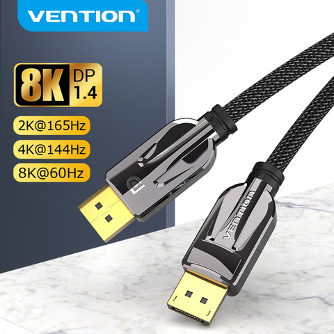Vention 8K DisplayPort 1.4 Cable 8K HDR 32.4Gbps High Speed Gold-plated Display Cable for PC Laptop DP 1.4 1.2 1.1 Display Cable ► Photo 1/6