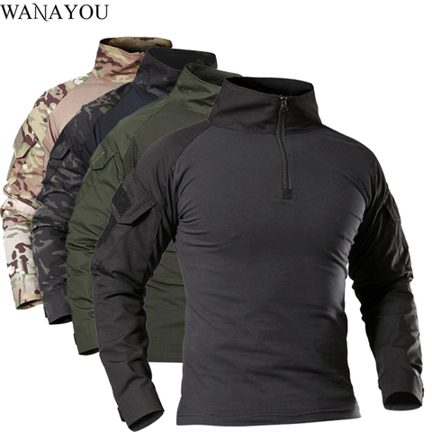Men's Outdoor Tactical Hiking T-Shirts,Military Army Camouflage Long Sleeve Hunting Climbing Shirt,Male Breathable Sport Clothes ► Photo 1/6