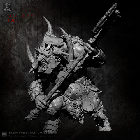 H55mm Resin Figure Kits Warrior with giant axe and resin soldier Self-assembled TD-2275 ► Photo 1/3