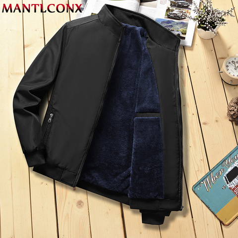 MANTLCONX Men's Winter Jackets Thick Stand Collar Parka Men Coats Casual Warm Fleece Cotton Mens Jackets Male Clothing 4XL 5XL ► Photo 1/6