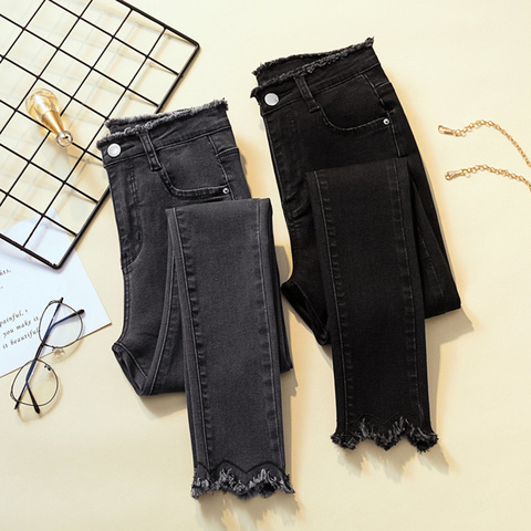 2022 Spring Jeans For Women High Waist Skinny Pencil Blue Denim Pants women Black Stretch Bottoms Slim Pants For Women Trousers ► Photo 1/6