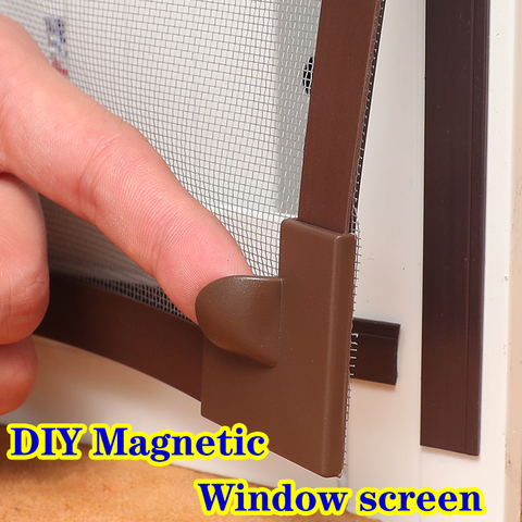 Buy Online Magnet Curtains Adjustable Magnetic Window Screen Insect Mesh Removable Washable Invisible Fly Mosquito Net Customize Screen Kit Alitools