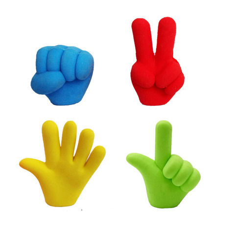 4pcs/lot Finger Gesture Eraser Pencil Top DIY Rubber Eraser School Student Children Prizes Gifts Promotion Colorful ► Photo 1/6