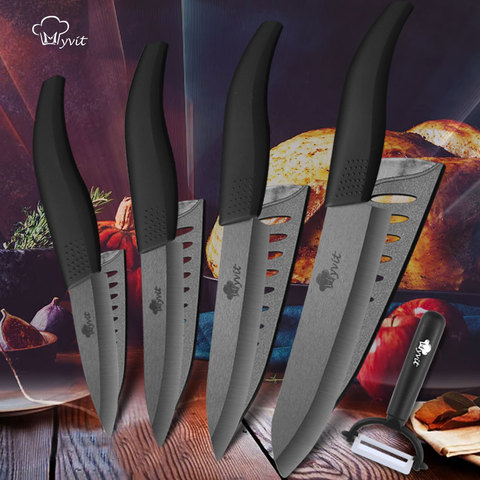 Ceramic Knives for Kitchen 3 4 5 6 inch Chef Black Zirconia Ceramic Blade Single Knife 4 Colors Handle Japanese Cooking Tools ► Photo 1/6